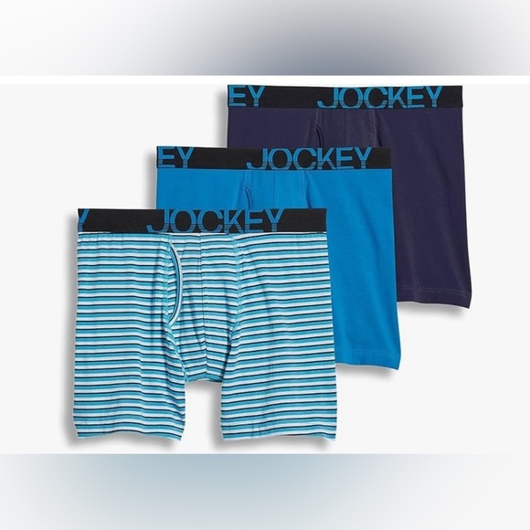 Men’s Jockey Active Stretch Long Leg 3Pack Boxer Briefs Size Large NEW IN BOX - Picture 1 of 6